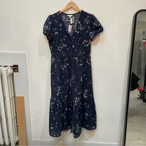 NWT Reitmans Navy Floral Maxi Dress